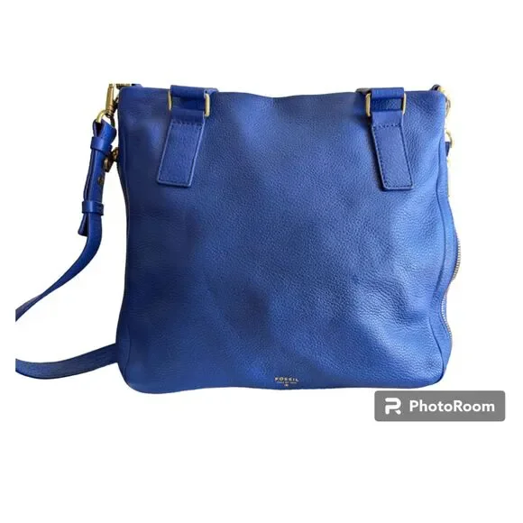 Fossil Royal Blue Leather Crossbody Bag - Picture 10 of 15